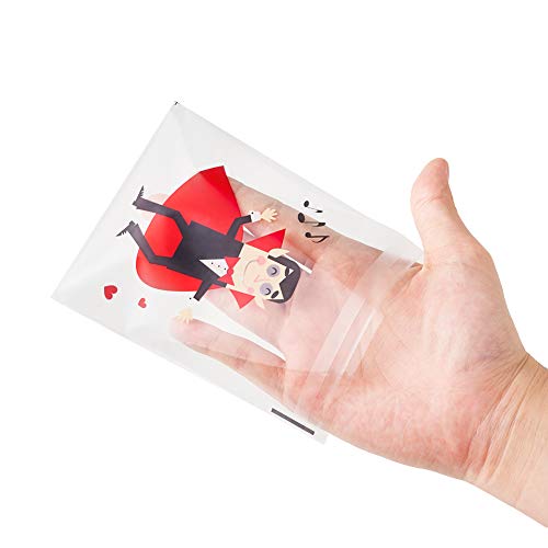 CCINEE 200pcs Halloween Treat Bags Clear Self-adhesive Candy Bags Cellophane Plastic Cookie Bags for Party Favors Halloween Decoration (Pack of 2) - size: 200 count (Pack of 2)