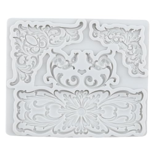 Baroque Curlicues Scroll Lace Fondant Silicone Mold Set of 4 - color: Style F