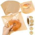 150 Pack Bakery Bags with Window, 7.5 x 7.1 Inches, Sublaga Paper Sandwich Bags, Donut Bags To Go, Bakery Paper Bags for Treat, Snack, Cookie Waffle Cake Packaging - color: Brown