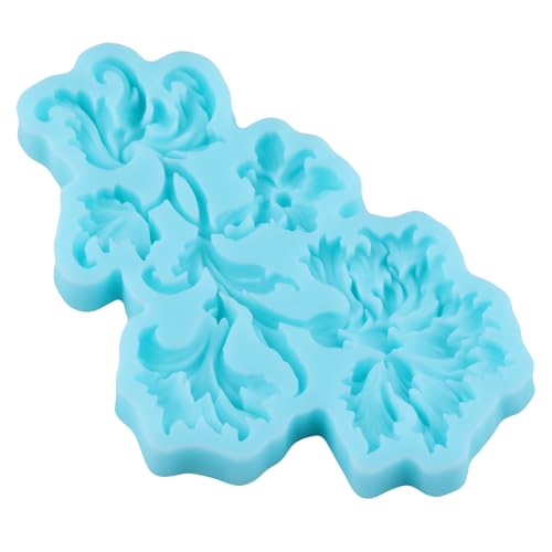 Baroque Flower Fondant Molds Flower Scroll Lace Silicone Mold - color: Style M