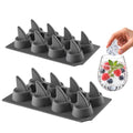 HIC Kitchen Silicone Shark Fin Ice Tray, Non-Stick, Set of 2, Each Tray Makes 8 Shark Fins - size: 16 Shark Fins