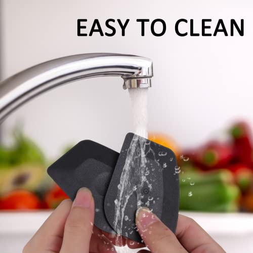 Azureblue Pan Scraper Dish Scraper Food Scraper Tool Plastic Pot Scraper Kitchen Scraper Grease Scraper Cast Iron Skillet Pan Scraper Tool for Cleaning (3 Pcs, Red) - style: Flat Scraper, Black