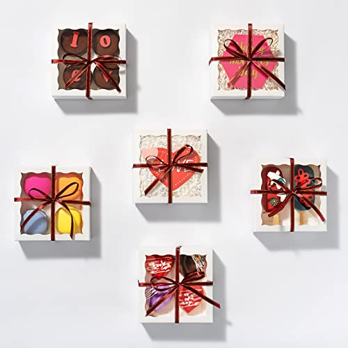 NEKSUNBAK 50PCS 5x5x1.2 inch White Cookie Gift Boxes