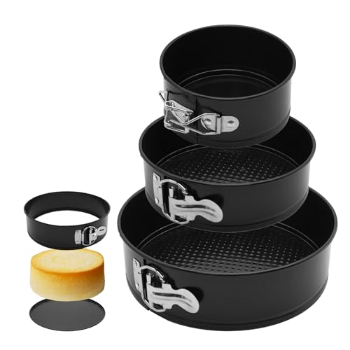 Springform Cake Pan Set,Non-Stick Springform Pans Set of 3 - color: Black3
