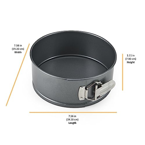 Instant Pot Official 7.5-Inch Nonstick Leakproof Springform Pan with Removable Bottom for Cheesecake, Cakes, Lasagna, Casseroles, and More - Heavy-Duty, Professional Grade, Oven Safe to 450°F (Gray)