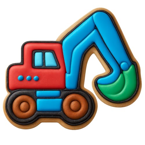 Wheeled Excavator Cookie Cutter & Stamp, Fondant & Clay - 4x3.3"