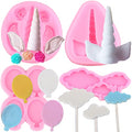 Mujiang Unicorns Silicone Cloud Lollipop Balloon Fondant Mold Set Of 4
