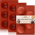HKNMTT Hemisphere Silicone Molds 3 Inch for Hot Cocoa Chocolate Bombs Valentines Semi Ball Making Kit Cake Decor Mould, Food Grade Non-stick Kitchen Baking Supplies Oven Safe - style: 3" Semi Sphere 3PCS