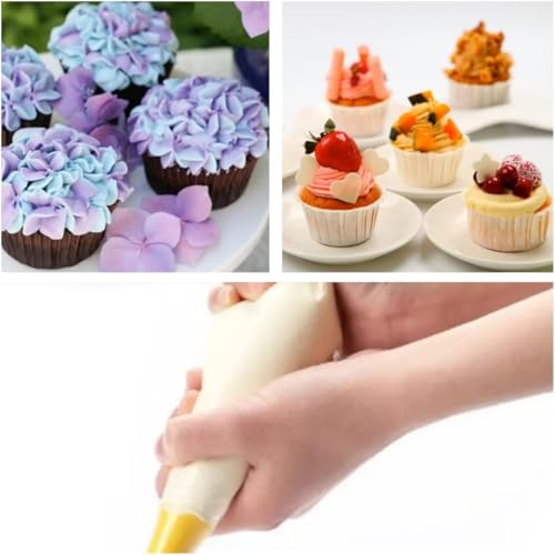 25 Inch Extra Large Piping Bags, AMBESTAR 100 Pieces Thick Disposable Anti Burst Icing Bags, Heavy Duty Icing Piping Bags Chocolate Royal Cupcake Cream Frosting Decorating Baking Supplies - size: 25 inch