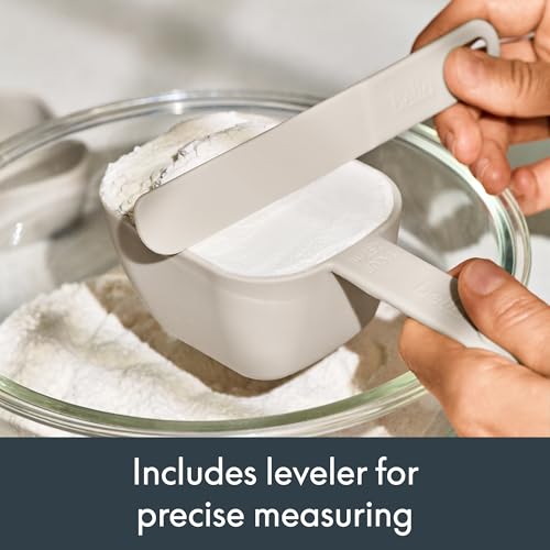 bella Nested Measuring Cup & Spoon Set, BPA & BPS-free nylon, Oatmilk, 9 Piece Set (Pack of 12) - color: Leche de avena