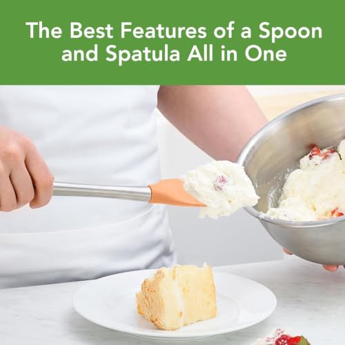 Tovolo Flex-Core Silicone Spoonula, Stainless Steel Handle, Apricot - color: Apricot, style: Spoonula