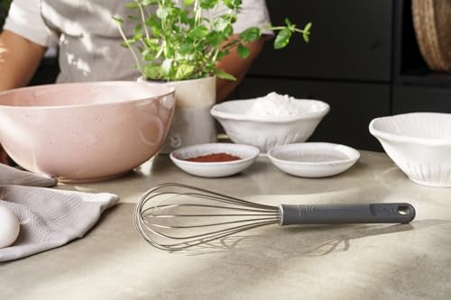 Zyliss Balloon Whisk - Sustainable Wheatstraw Handle Wire Head Whisk - Nonstick Heat-Resistant Cooking Tool for Whisking, Beating, & Mixing Cookware - Easy to Use - 11.8" x 2.5" - Beluga Grey - Large - style: Ballon Whisk (Large)