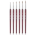 Professional Sable Hair Detail Paint Brush Set - 6 Miniature Art Brushes for Fine Detailing & Art Painting - Acrylic, Watercolor, Oil - Miniatures, Models, Red - color: Red