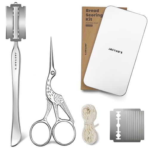 Bread Lame & Dough Scissors, Sourdough Scoring Tool Kit, 10 Blades - style: 304 bread lame & 420 sourdough scissors