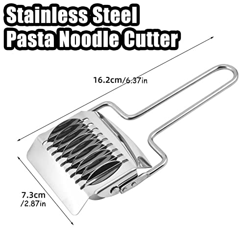 Pasta Noodle Cutter Stainless Steel Pasta Spaghetti Maker Noodle Lattice Roller Dough Cutter Masher Kitchen Tool