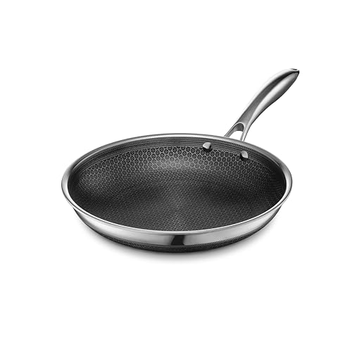 HexClad 10" Hybrid Nonstick Frying Pan, Dishwasher & Induction Safe - size: 10-inch, style: Pan