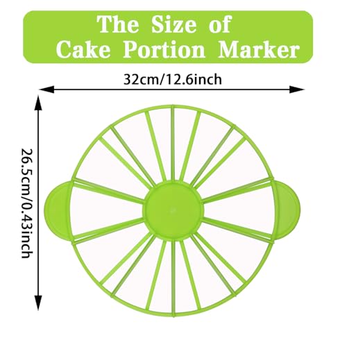 Cake Portion Marker, 14 or 16 Slices, Works for Cakes Up To 16-Inches Diameter, White (Green)