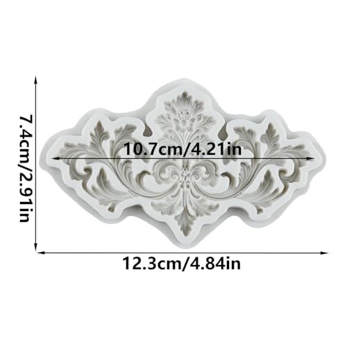 Baroque Curlicues Scroll Relief Lace Border Fondant Silicone Molds - color: Style ZB