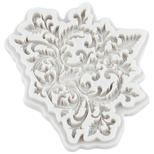 Baroque Curlicues Scroll Relief Lace Border Fondant Silicone Molds - color: Style W