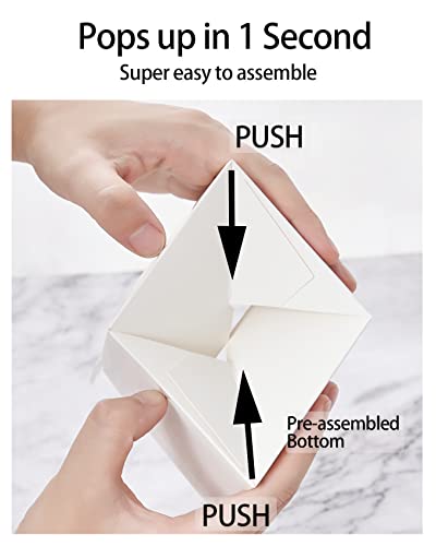 Happyhiram 100 Pack Individual Cupcake Boxes with Inserts & Window, White - color: Pure White, size: 100-Count