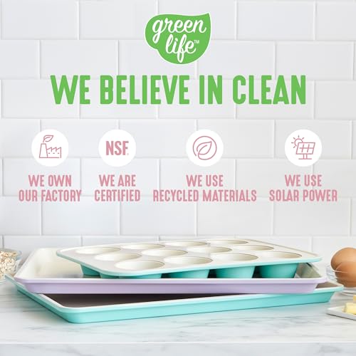 GreenLife 18” x 13” Ceramic Nonstick Half Cookie Sheet, Pink - color: Pink, size: 18" x 13" Half Baking Sheet