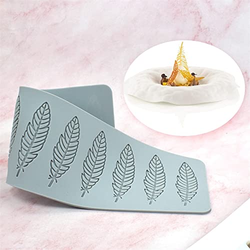 Chocolate Silicone Molds 3D Hollow Feather Leaf Fondant Mold Geometric Shaped Candy Mold Cupcake Cake Topper Sugar Craft Cake Decoration (C_13.4 * 3.92 * 0.12inch) - size: C_13.4*3.92*0.12inch