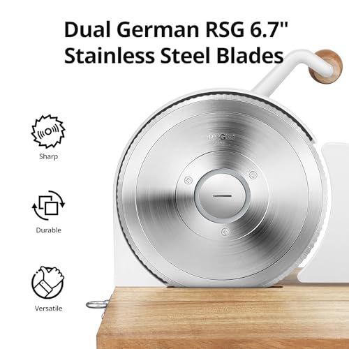 Foldable Manual Bread Slicer, 2 German RSG Blades for Homemade Sourdough