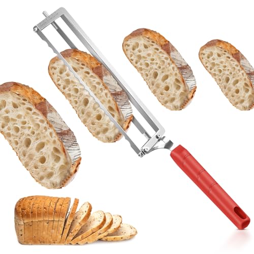 Upgraded Adjustable Bread Knife for Homemade Bread,Stainless Bread Slicer