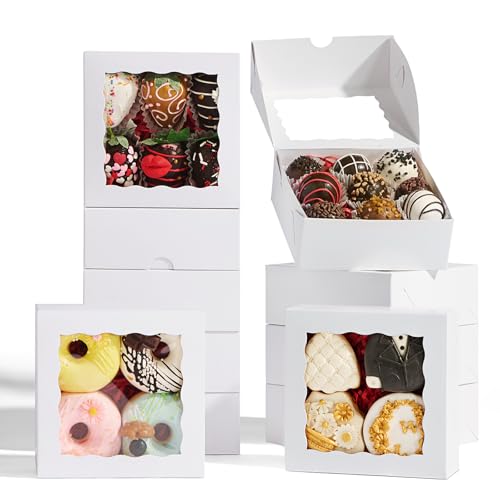 JCXGRVC5x5x2"20 Pcs Bakery Boxes with Window Cookies Chocolate Truffle box - size: 5"X5X2"
