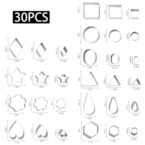 30Pcs Mini Cookie Cutters Set with Box