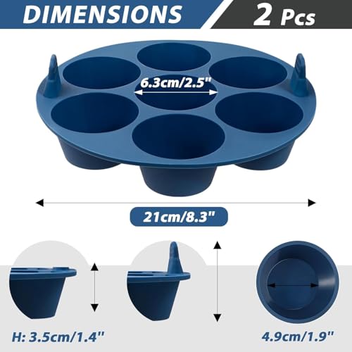Webake 2PCS Silicone Air Fryer Muffin Pan for Baking Nonstick Egg Btes Silicone Mold BPA Free Muffin Tins Baking Cups - size: Medium