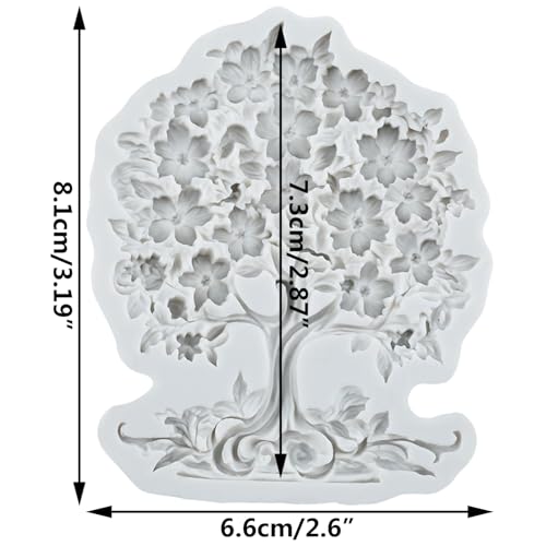 Flower Tree Silicone Mold Tree of Life Fondant Molds - color: Style T