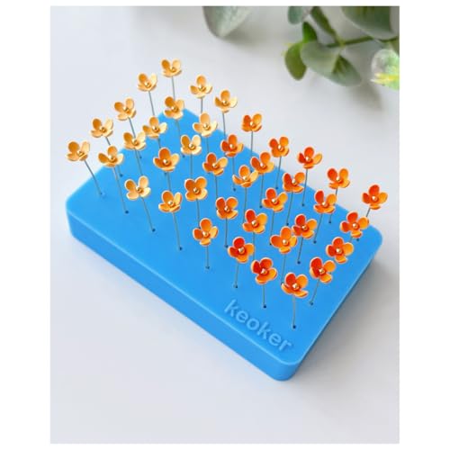 Keoker 1PC Silicone Baking Mat for Polymer Clay, Stud Earring Application Board for Standing & Painting, Polymer Clay Tool Work with Polymer Clay Earring Cutters (Blue) - color: BLUE