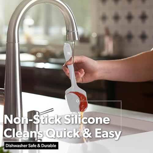 DI ORO Silicone Spatula Set - 600F Heat Resistant, 4-Pc Stone - color: Stone