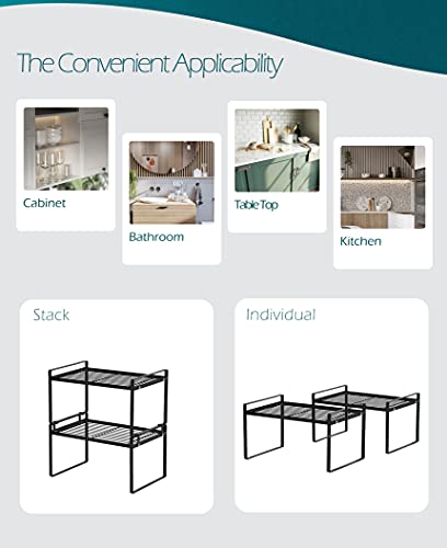 Shantton Cabinet Shelf Organizer, Pantry Shelf Rack, Black 13x8.3x7.3 - color: Black, size: L13" W8.3" H7.3"