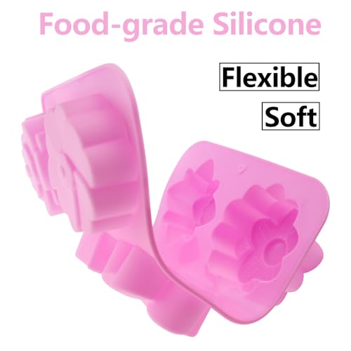 2 Packs 6-Cavity Silicone Flower Mold Assorted for Soap Baking