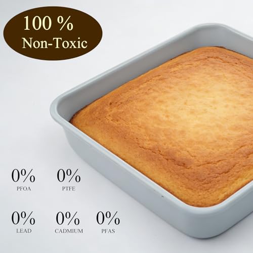 Non-Stick Square Cake Pan Ceramic Square Baking Pan 9x9 - size: cake pan 9x9"