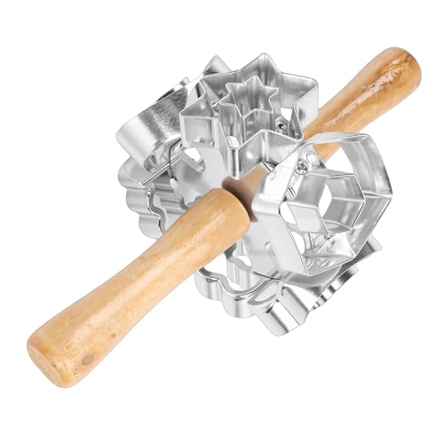 Donut Cutter, 4 Pack Aluminum Alloy and Composite Wood Donut Roller, Professional Baking Tool with Rolling Pin for Baking, Biscuits, Cakes, and Pastries (Style 1) - size: Style 1