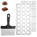 2 Pcs Polycarbonate Chocolate Mold with Chocolate Scraper