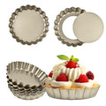 RICHSC-PAN Mini Tart Pan 12PCS, 4 Inch Tart Pan Removable Bottom Non-Stick. - size: 4*0.7Inch
