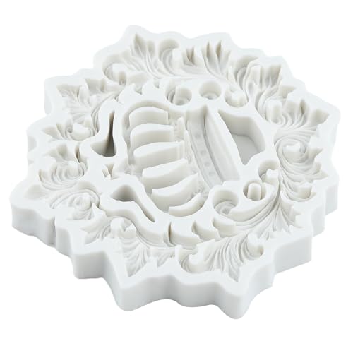 Baroque Curlicues Scroll Lace Fondant Mold Crown Silicone Molds - color: Style J