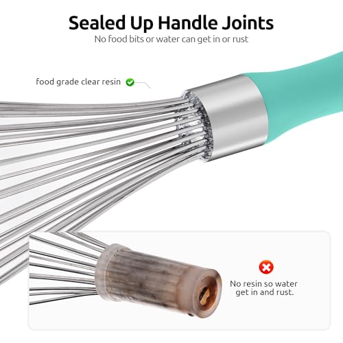 U-Taste Wire Whisk for Cooking, 18/10 Stainless Steel Wisk, L/Aqua Sky - color: Aqua Sky, size: Large