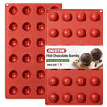 Semi Sphere Silicone Molds, 24-Cavity Non-Stick Chocolate Molds - color: 1" Semi Sphere 2 Pcs