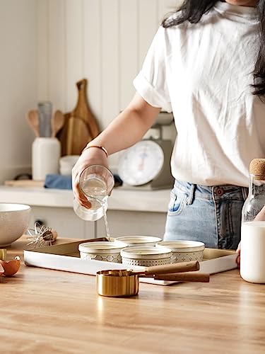 LE TAUCI Ramekins 4 oz Oven Safe for Creme Brulee, Charcuterie Boards Bowls for Souffle, Small Sauce Bowl, Ceramic Baking Dishes - 3.8 inch, Set of 4, Arctic White - size: 4 oz