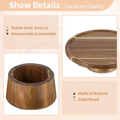 NUPTIO Wooden Cake Stand, Acacia Wood Cupcake Holder, 9.5 Inch - size: 9.5" Diameter