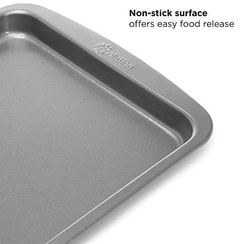 Ecolution Non-Stick Toaster Oven Bakeware Set 4-Piece, Carbon Steel, Easy to Clean and Perfect for Single Servings, Gray - color: Gray