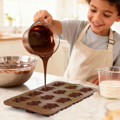 Chocolate Molds Silicone with 12 Cavity Robot Shaped, Mini Robot Molds for Homemade Chocolate/Candy/Gummy/Fondant, Food Grade Candy Mold with 12 Cavities Mini Robots for Fruit Snacks - color: Robot