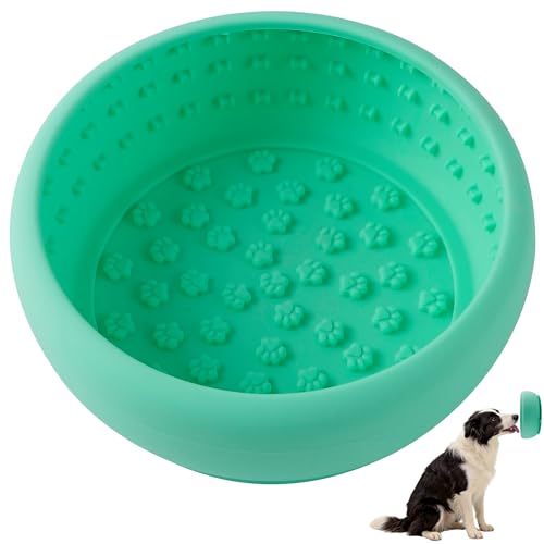 Dog Lick Bowl,Zorazio Anxiety Relief Dog Freeze Bowl,Non-Slip Slow Feeder Lick Bowl with Strong Suction Enrichment Puzzle Feeder for Distraction,BPA-Free Silicone,Dishwasher Safe - color: Dog Lick Bowl