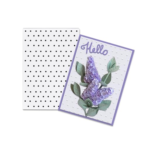 Mini Dots Background Embossing Folder, Plastic Textured Impressions Regular Pattern Spotted Polka Dot Embossing Folder Template for Card Making Scrapbooking Paper Craft Album Stamp DIY Décor