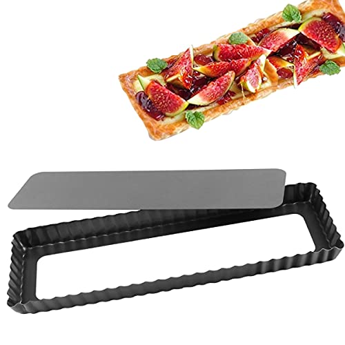 Rectangular Tart Pan 14 Inch Nonstick Quiche Pie Pan with Removable Bottom Tart Pan for Pies, Quiche Bakeware, Cheese Cakes, Desserts - size: 14" (Removable Bottom)